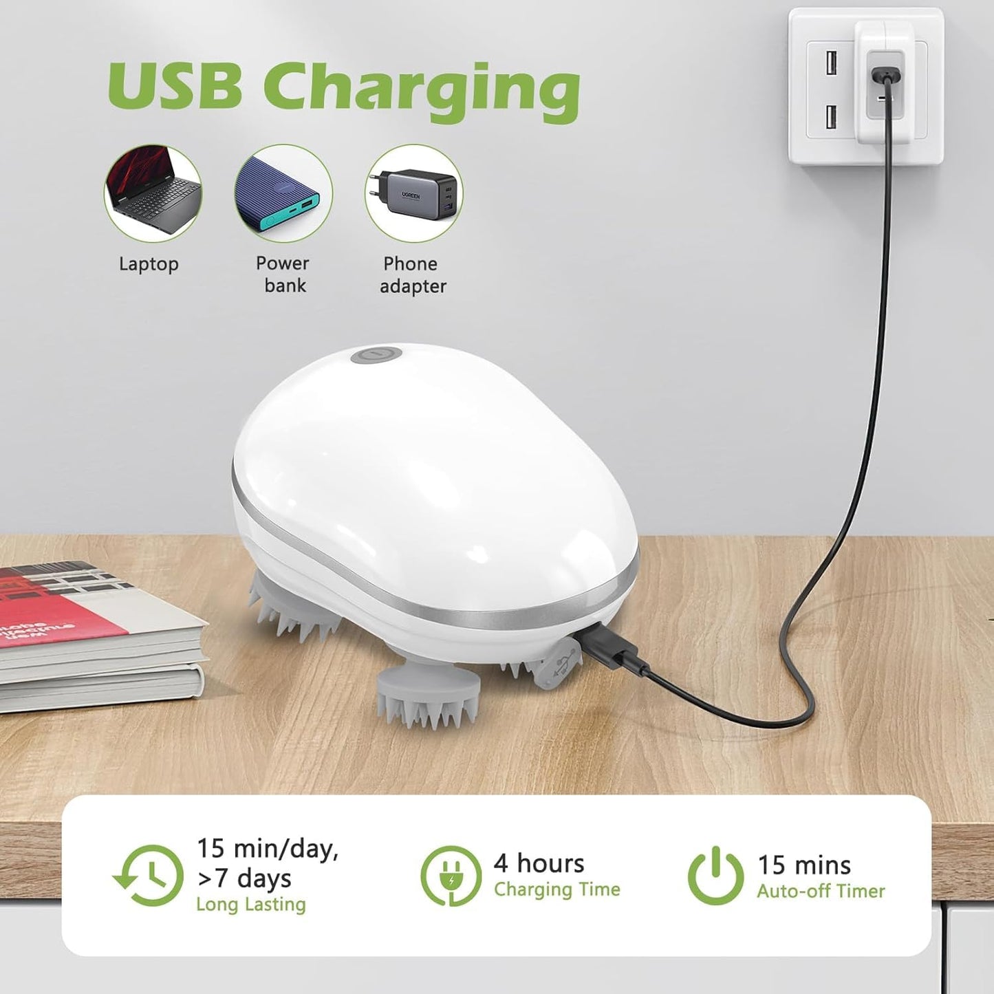 Portable Electric Head Massager For Scalp, Hair Massager For Hair Growth, Body Massager(6 Months Optional Warranty)