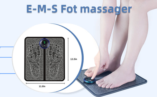 Portable Wireless Electric Foot Massager – Rechargeable Folding Pain Relief Mat with 8 Massage Modes & Intensity Levels