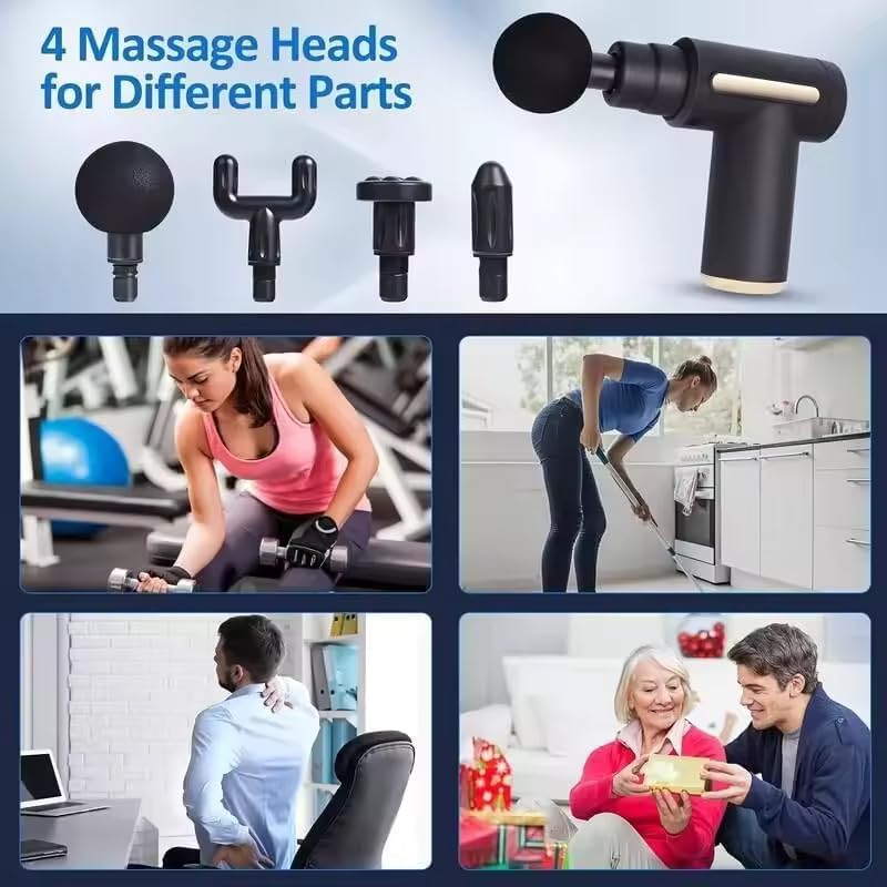 Mini Massage Gun Deep Tissue Portable 6 Speeds Massager(6 Months Optional Warranty)