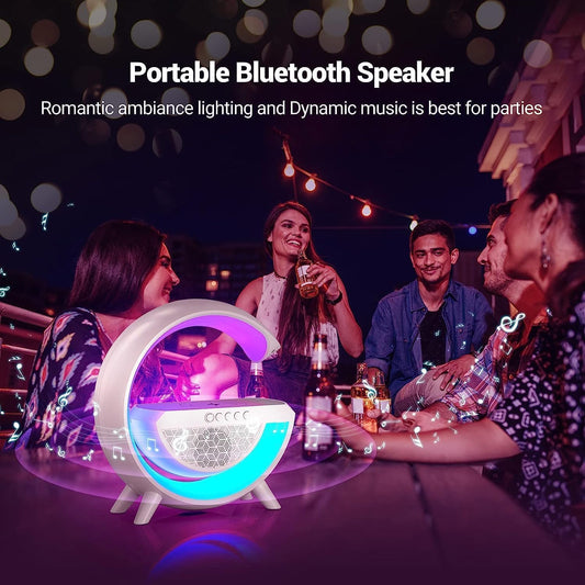Smart G-Shaped Bluetooth Speaker with RGB Light, Wireless Fast Charging(Random Color/Variant)