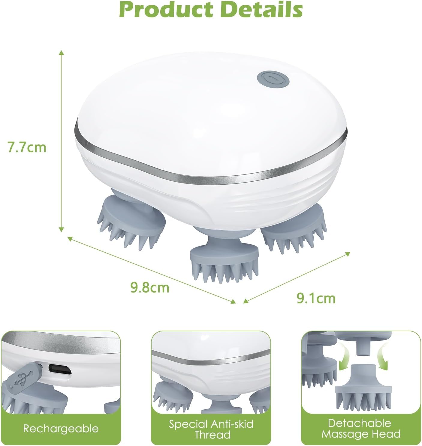 Portable Electric Head Massager For Scalp, Hair Massager For Hair Growth, Body Massager(6 Months Optional Warranty)